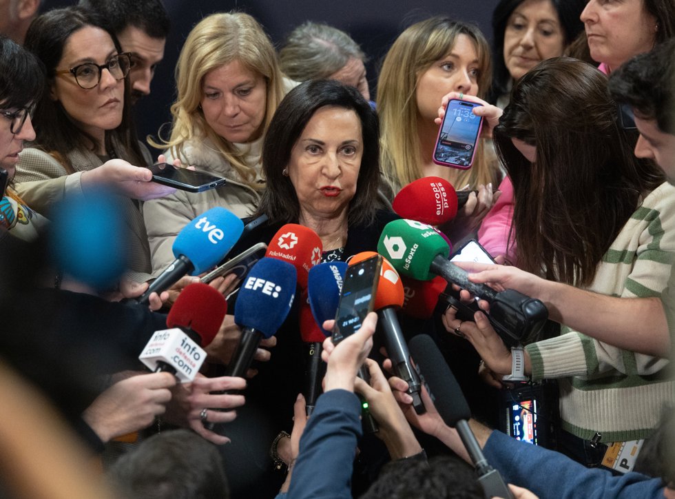 La ministra de Defensa, Margarita Robles, durante la presentación del programa IN+DEF, de apoyo a la industria de defensa, a 30 de marzo de 2026, en Madrid (España).