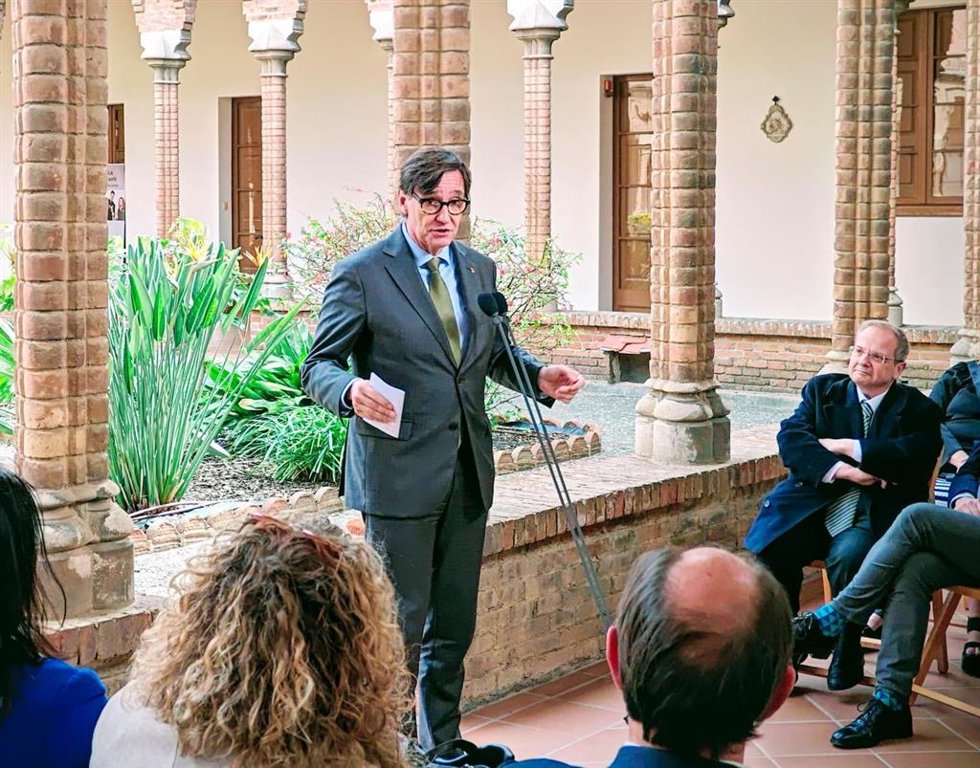 Illa durante el acto en el Monasterio de Santa Maria de Valdonzella, en Barcelona.