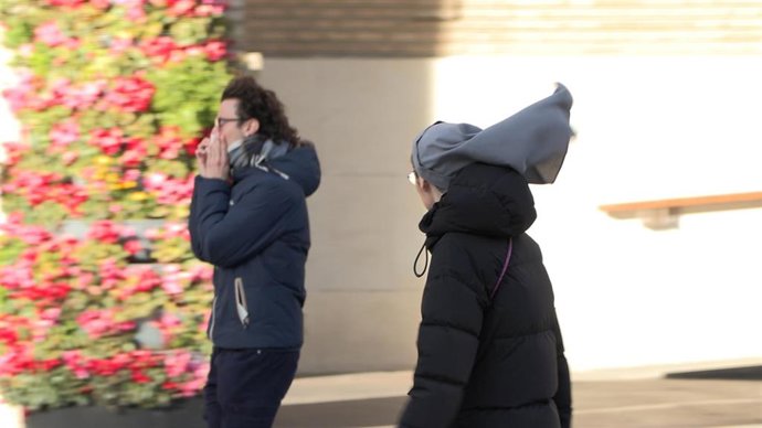 La ciudad de Zaragoza registra desde hace tres días fuertes rachas de viento.