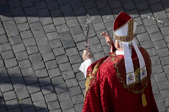 March 29, 2026, CittA  Del Vaticano: Pope                  Leo XIV celebrates the Holy Mass of Palm Sunday in Saint                  Peter's Square, Vatican City, 29 March 2026. ANSA/PRESS OFFICE VATICAN MEDIA
