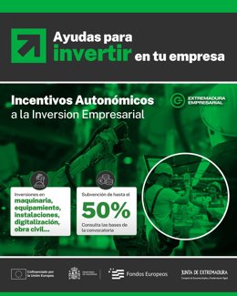 Ayudas de Incentivos Autonómicos a la Inversión a empresas extremeñas