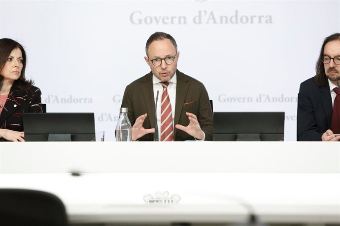 Imma Tor, Xavier Espot y Landry Riba en la rueda de prensa de este lunes sobre el Entry Exit System