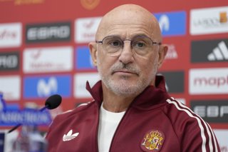 Luis de la Fuente, head coach, attends the press conference to announce his squad list for Spain Team at the Ciudad del Futbol on March 19, 2026, in Sevilla, Spain.