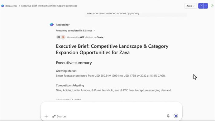 Nueva función de 'Critique' en 'Researcher' de Copilot Cowork.