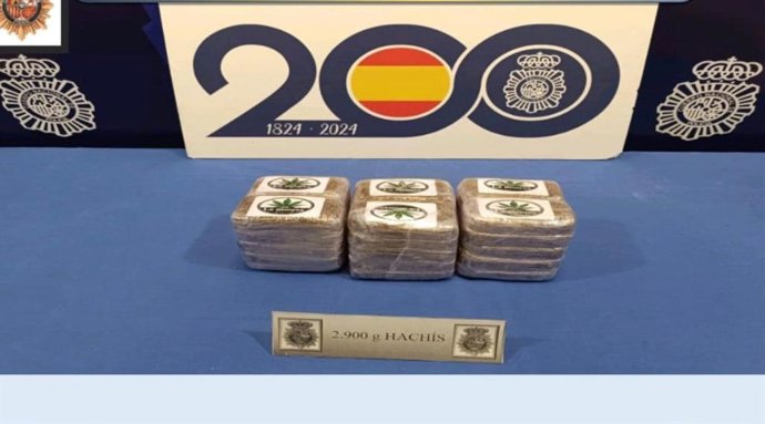 Hachís intervenido a un joven en Valladolid.