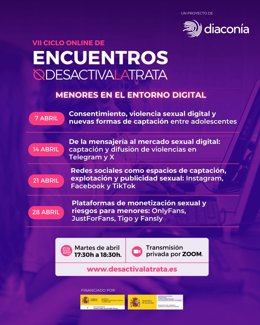 Cartel del VII Ciclo de Encuentros del proyecto #DesactivaLaTrata.