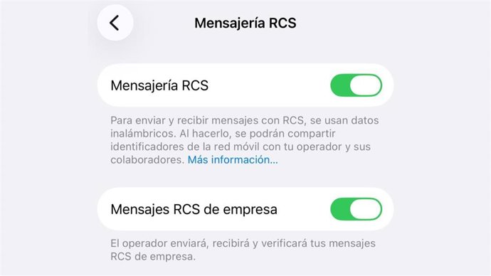 Encriptación de extremo a extremo en los mensajes RCS de Apple.