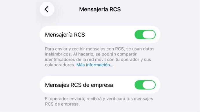 Encriptación de extremo a extremo en los mensajes RCS de Apple.
