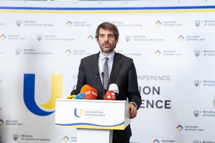 El Ministro De Cultura, Ernest Urtasun, En La Segunda Conferencia Internacional 'Cultura Para La Resiliencia', Organizada Por Ucrania, Que Se Ha Celebrado En Lviv
