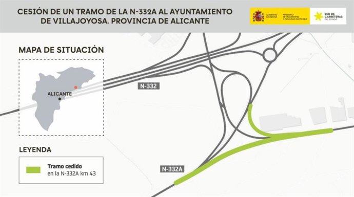 Transports cedix a La Vila Joiosa un tram de la carretera N-332A
