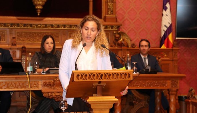 La portavoz de MÉS per Mallorca, Catalina Inés Perelló, en su intervención en el Debate de Política General de 2026.