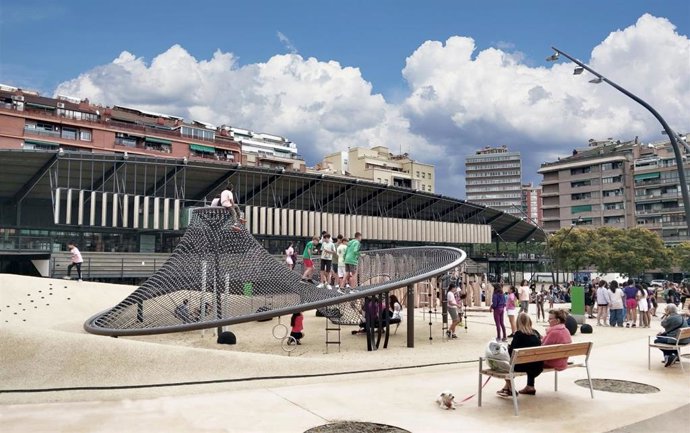 El parque infantil del Canòdrom en Barcelona.
