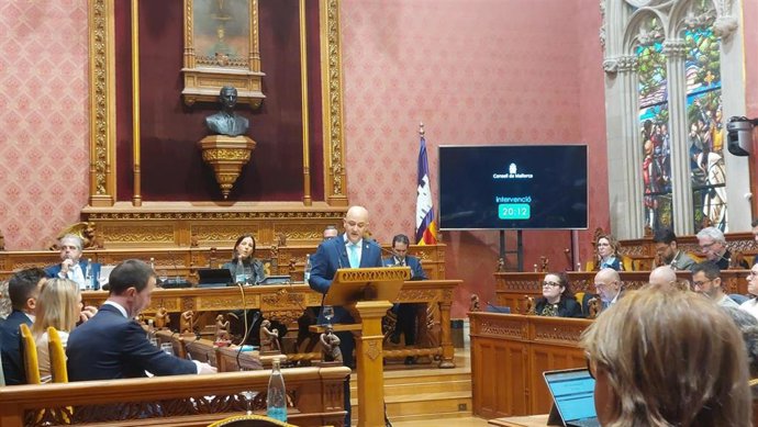 El portavoz de El PI en el Consell de Mallorca, Antoni Salas, en el Debate de Política General de 2026.