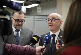 El ministre de Finances, Ramon Lladós, durant la presentació de la campanya