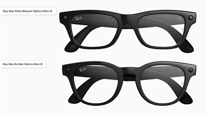 Las gafas inteligentes Ray-Ban Meta Blayzer Optics (Gen 2) y Ray-Ban Meta Scriber Optics (Gen 2).