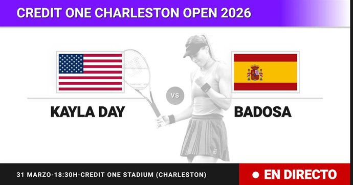 Kayla Day - Paula Badosa: resumen y estadísticas del partido de Treintaidosavos de final de Credit One Charleston Open