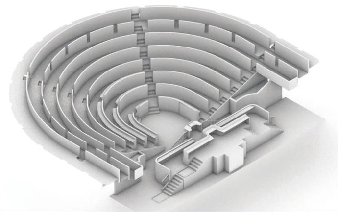 Boceto del hemiciclo del Congreso en el nuevo Plan de Accesibilidad de la Cámara