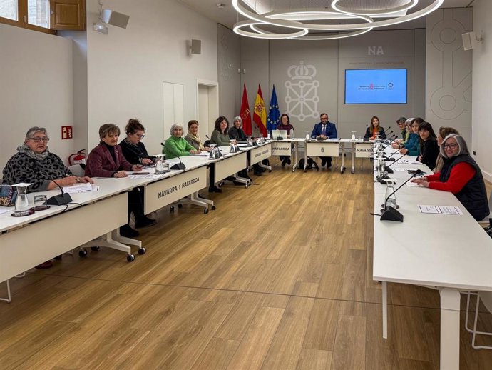 El vicepresidente primero y consejero de Presidencia e Igualdad del Gobierno de Navarra, Javier Remírez, en la primera sesión ordinaria del año del Consejo Navarro de Igualdad.