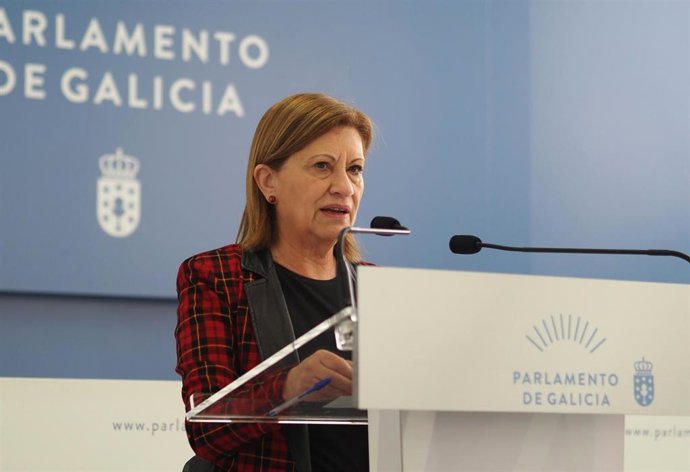 La viceportavoz parlamentaria del PSdeG, Elena Espinosa, en el Parlamento de Galicia