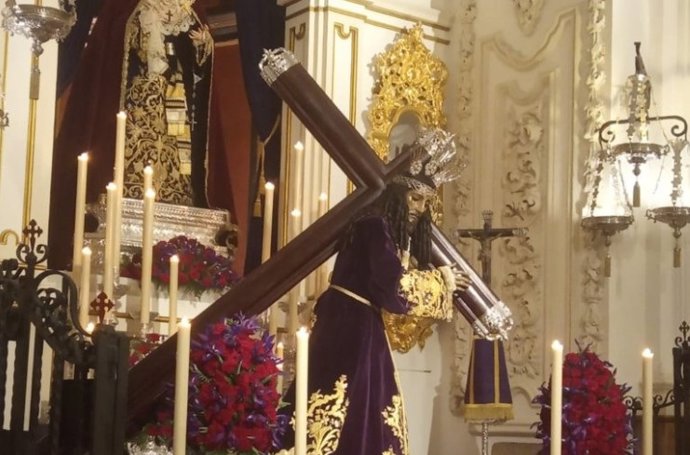 Archivo - Sagrados titulares de la Cofradía de Nuestro Padre Jesús Nazareno Titulado El Rico y María Santísima del Amor de Málaga. Imagen de archivo. 