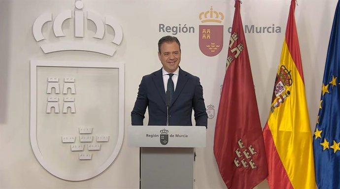 El portavoz del Gobierno regional, Marcos Ortuño, en la rueda de prensa posterior al Consejo de Gobierno