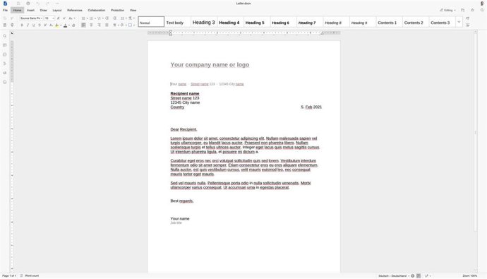 Editor de documentos de Euro-Office.