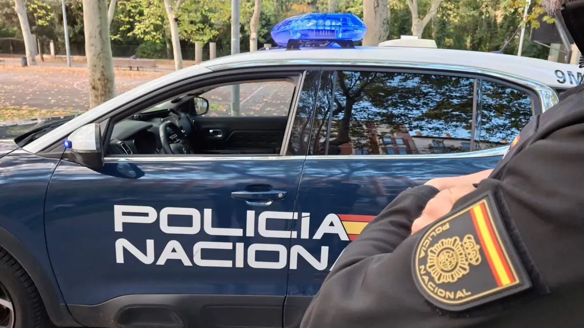 Vehículo y agente de la Policía Nacional en una imagen de archivo