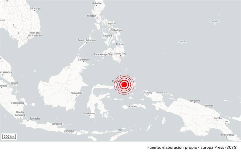 Registrado un terremoto de magnitud 7,4 en las costas de Indonesia
