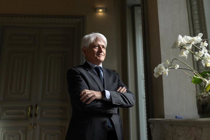 El presidente del Consejo General de la Abogacía Española, Salvador González, durante una entrevista con Europa Press.