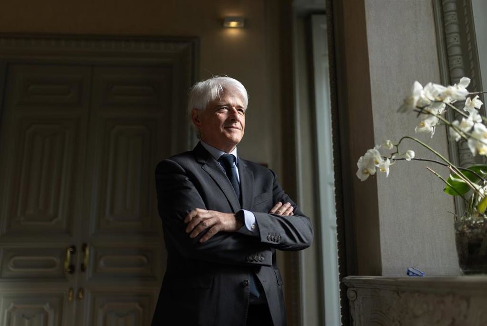 El presidente del Consejo General de la Abogacía Española, Salvador González, durante una entrevista con Europa Press.