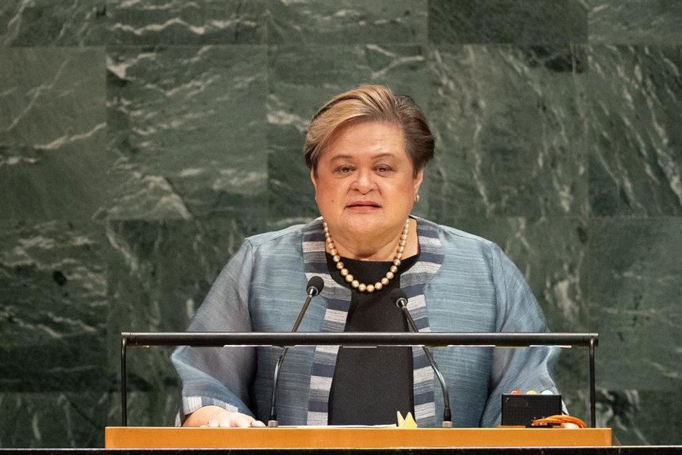 Archivo - La ministra de Exteriores de Filipinas, Theresa Lazaro, durante un discurso en la asamblea de la ONU.