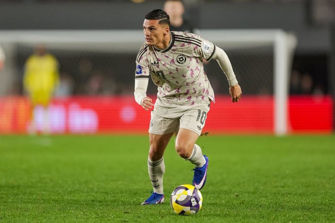 Futbol, Nueva Zelanda vs Chile Partido amistoso en Nueva Zelanda 2026 Lucas Cepeda de Chile durante el partido entre Nueva Zelanda y Chile, correspondiente al Torneo de la Serie FIFA, disputado en Eden Park, Auckland, Nueva Zelanda, el lunes 30 de marzo