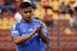 Futbol, Colo Colo vs Universidad de Chile. Supercopa 2025 El jugador de Universidad de Chile Nicolas Guerra es fotografiado durante el partido por la Supercopa 2025 contra Colo Colo disputado en el estadio Santa Laura de Santiago,