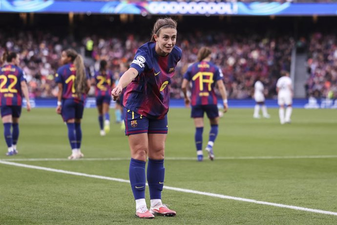 Alexia Putellas Segura of FC Barcelona celebrates a goal during the UEFA Women’s Champions League 2025/26 Quarter-finals second Leg, football match played between FC Barcelona and Real Madrid CF at Spotify Camp Nou stadium on April 02, 2026 in Barcelona, 
