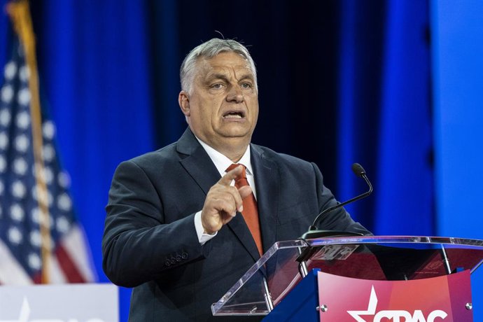 Archivo - Arquivo - 4 de agosto de 2022, Dallas, Texas, Estados Unidos: O primeiro-ministro da Hungria, Viktor Orbán, discursa na conferência CPAC Texas 2022, no Hilton Anatole.