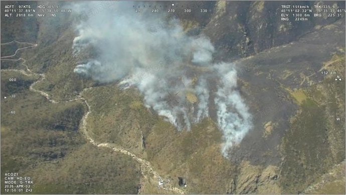 Imagen de archivo del incendio forestal en Losar de la Vera a fecha 2 de abril de 2026
