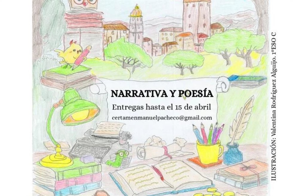 Cartel del XXVI Certamen Literario 'Manuel Pacheco' de Olivenza (Badajoz)