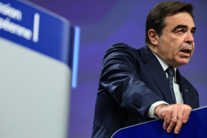 Archivo - December 6, 2023, Brussels, Brussels Capital Region, Belgium: European Commission vice-president in charge of protecting the European way of life Margaritis Schinas speaks at a press conference on initiatives to fight hatred in the European Unio