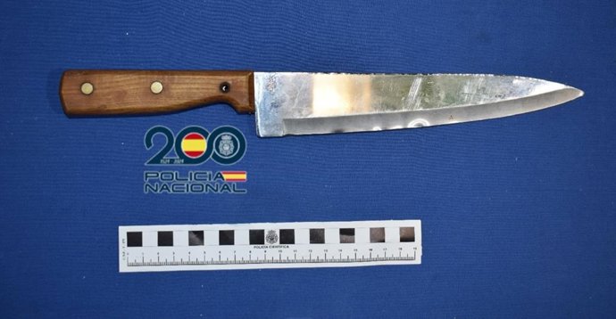 Cuchillo utilizado para intentar robar a un hombre en el barrio Delicias de Valladolid.