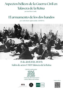 Cartel del ciclo de conferencias 'Anoventa años de la Guerra Civil en Talavera de la Reina'.
