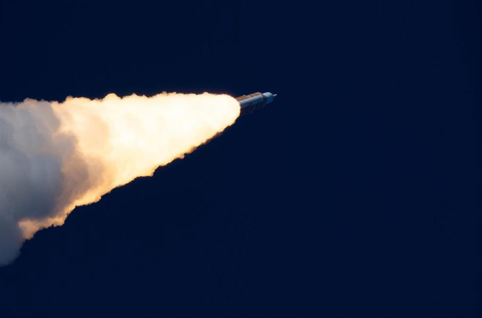 April 1, 2026, Kennedy Space Center, Fl, United States of America: The NASA Artemis II Space Launch System rocket with the Orion spacecraft blasts into the sky from Launch Pad 39B at the Kennedy Space Center, April 1, 2026, in Cape Canaveral, Florida. The