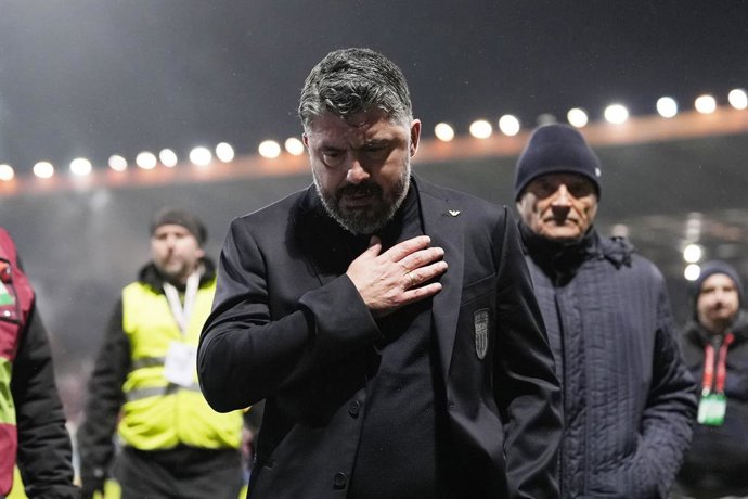 March 31, 2026, Zenica, Bosnia Erzegovina: Gennaro Gattuso coach of Italy during the final soccer match for the qualification for the 2026 World Cup between Bosnia Herzegovina and Italy at the Stadion Bilino Polje in Zenica, Bosnia Erzegovina. - March  31