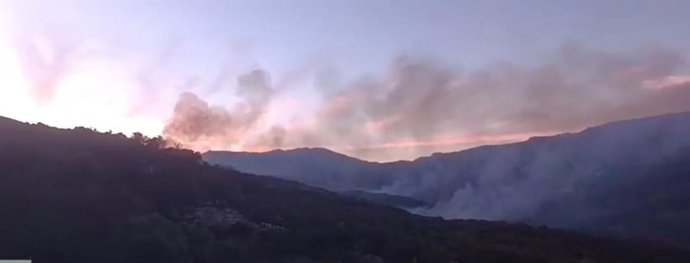 Imagem aérea do incêndio em Medina-Sidonia, na manhã desta sexta-feira, 3 de abril.