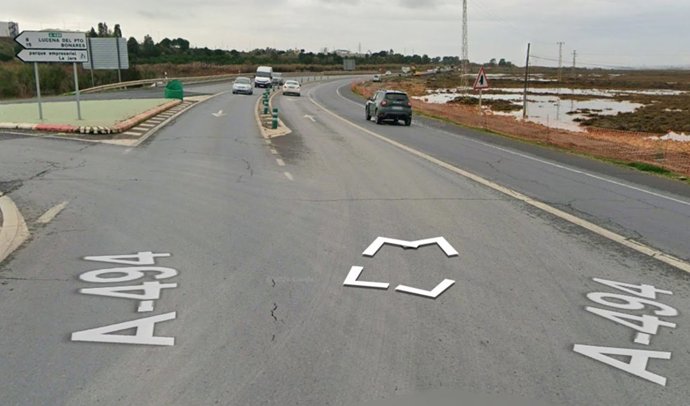 Imagen de la intersección de la A-494 en la que ha tenido lugar el accidente.
