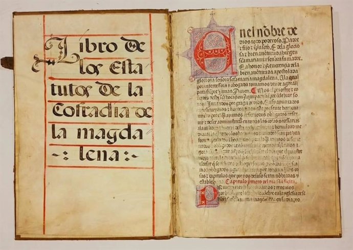 El Archivo Histórico expone un Libro de estatutos de una cofradía laical de Santa María Magdalena de Jaén de los siglos XVI y XVII