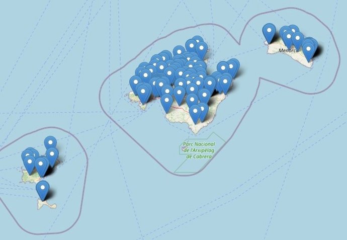 Imagen del mapa interactivo con los recursos para atender a víctimas de la violencia machista en Baleares.