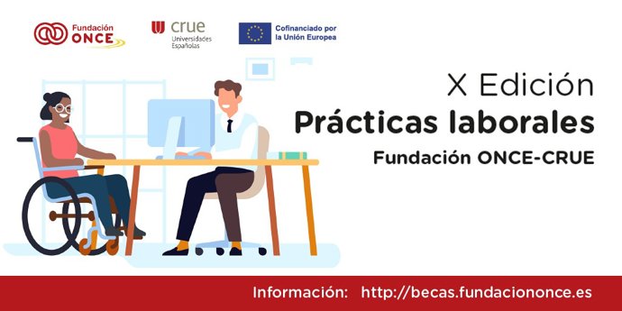 Cartel del programa de Becas Fundación ONCE-Crue Universidades Españolas.