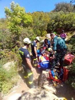 Rescate de la senderista en Alcalá de Los Gazules (Cádiz).