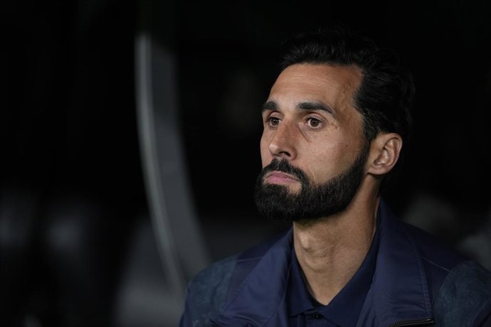 Alvaro Arbeloa, head coach of Real Madrid, looks on during the Spanish League, LaLiga EA Sports, football match played between Real Madrid and Atletico de Madrid at Bernabeu stadium on March 22, 2026, in Madrid, Spain.
