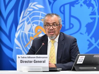 Archivo - GENEVA, Dec. 12, 2025  -- World Health Organization (WHO) Director-General Tedros Adhanom Ghebreyesus speaks during a press briefing in Geneva, Switzerland, Dec. 11, 2025. The year 2025 has brought both significant progress and major challenges 